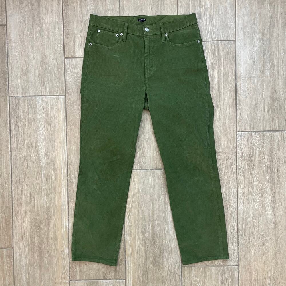J.Crew Men’s 31 Green Corduroy Pants Reimagined Slim Straight Cropped